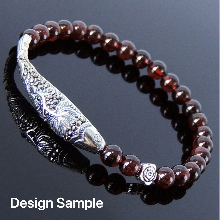 925 Sterling Silver Lotus Fish Charm With Sparkling Marcasite – Unique Diy Jewelry Craft Supply For Handmade Accessories