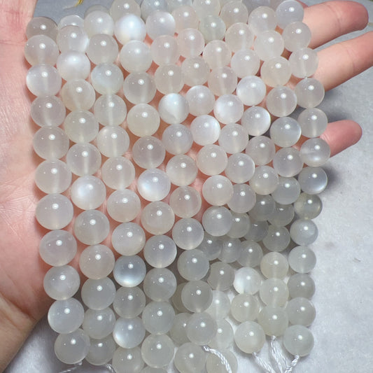 10Mm Natural High-Quality White Moonstone Round Bead Strands Diy Jewelry Supply