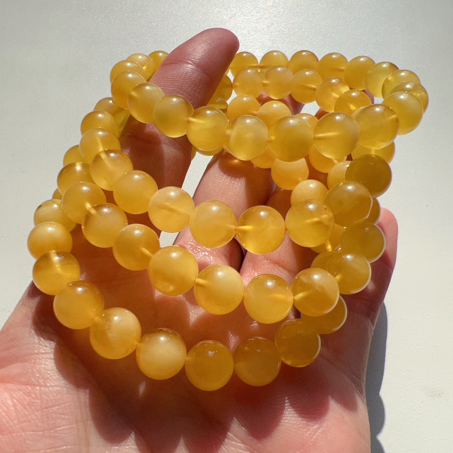 8.6Mm Beautiful Genuine Amber Bracelet | Lucky Stone Of Aries Gemini Leo Virgo | One Of A Kind Jewelry