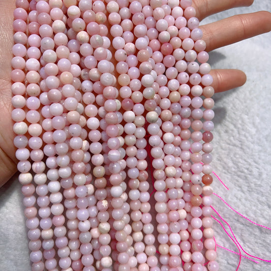 6Mm – 8Mm Natural Pink Opal Round Bead Strands For Diy Jewelry Project