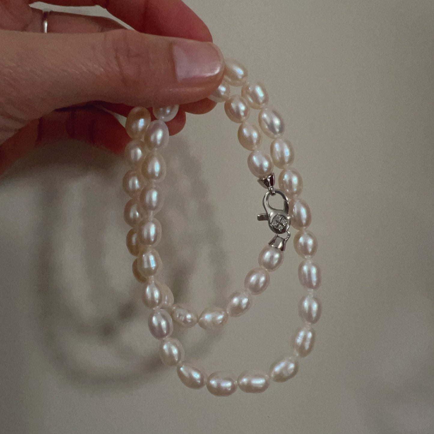 Timeless Classic Pearl Beaded Necklace | Best Luster Freshwater Pearl Natural Formed Beads With 925 Sterling Silver Clasp