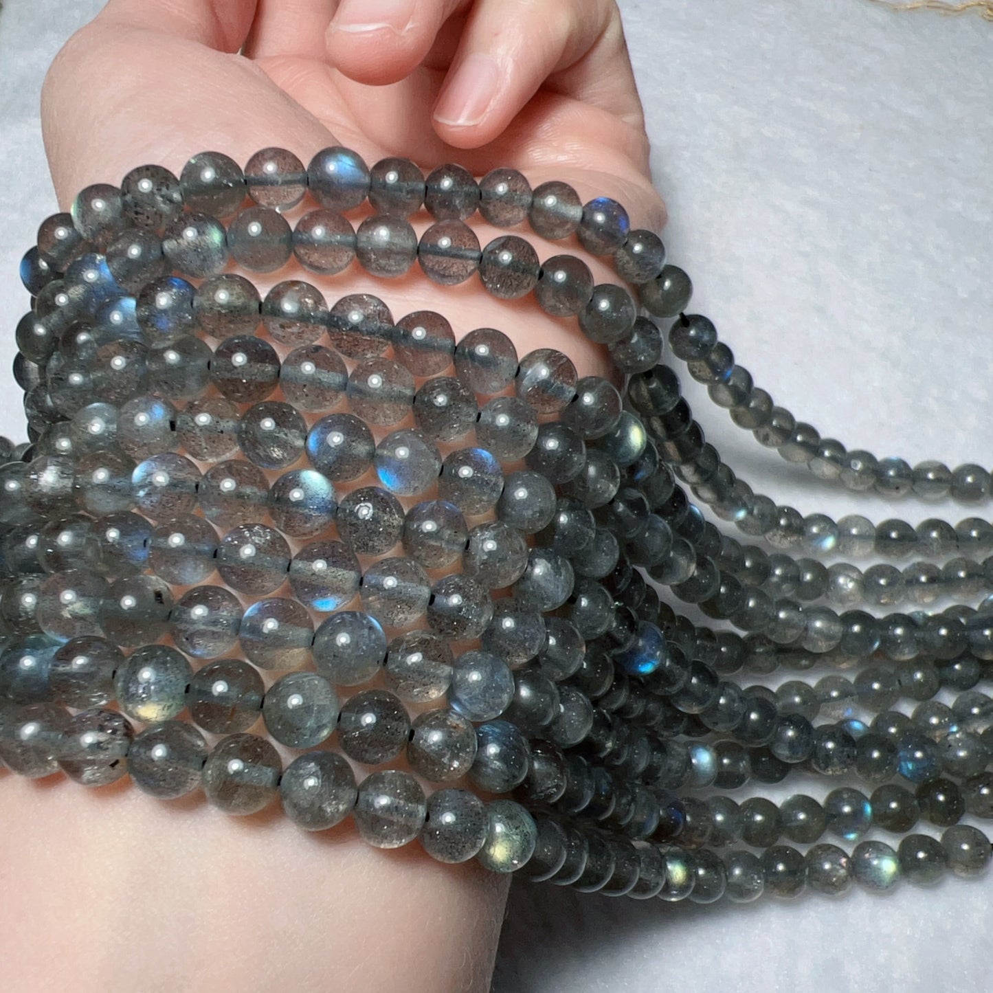 6Mm Natural Labradorite Loose Bead Strands For Diy Jewelry Project