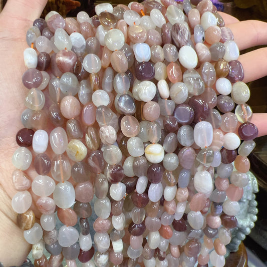 7X10Mm Natural Assorted Moonstone Free-Formed Bead Strands Diy Jewelry Supply
