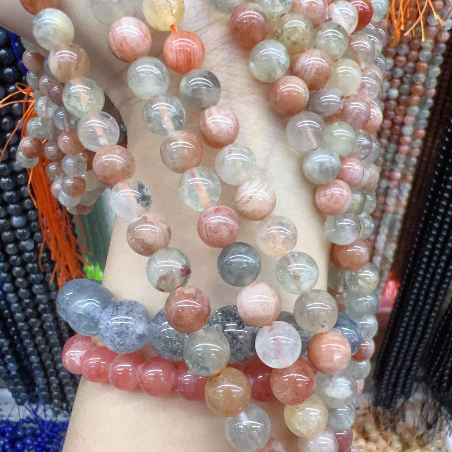 6Mm – 8Mm Natural Arusha Round Bead Strands For Diy Jewelry Project