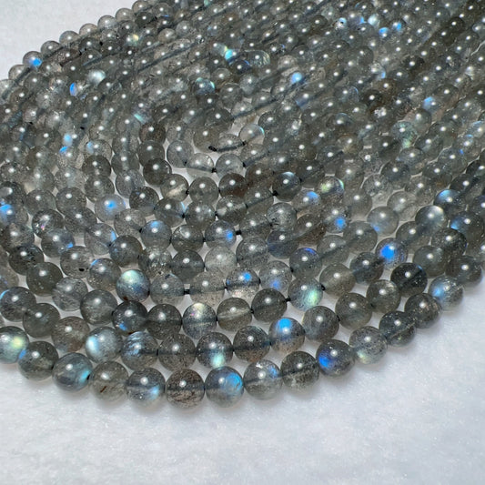 6Mm Natural Labradorite Loose Bead Strands For Diy Jewelry Project