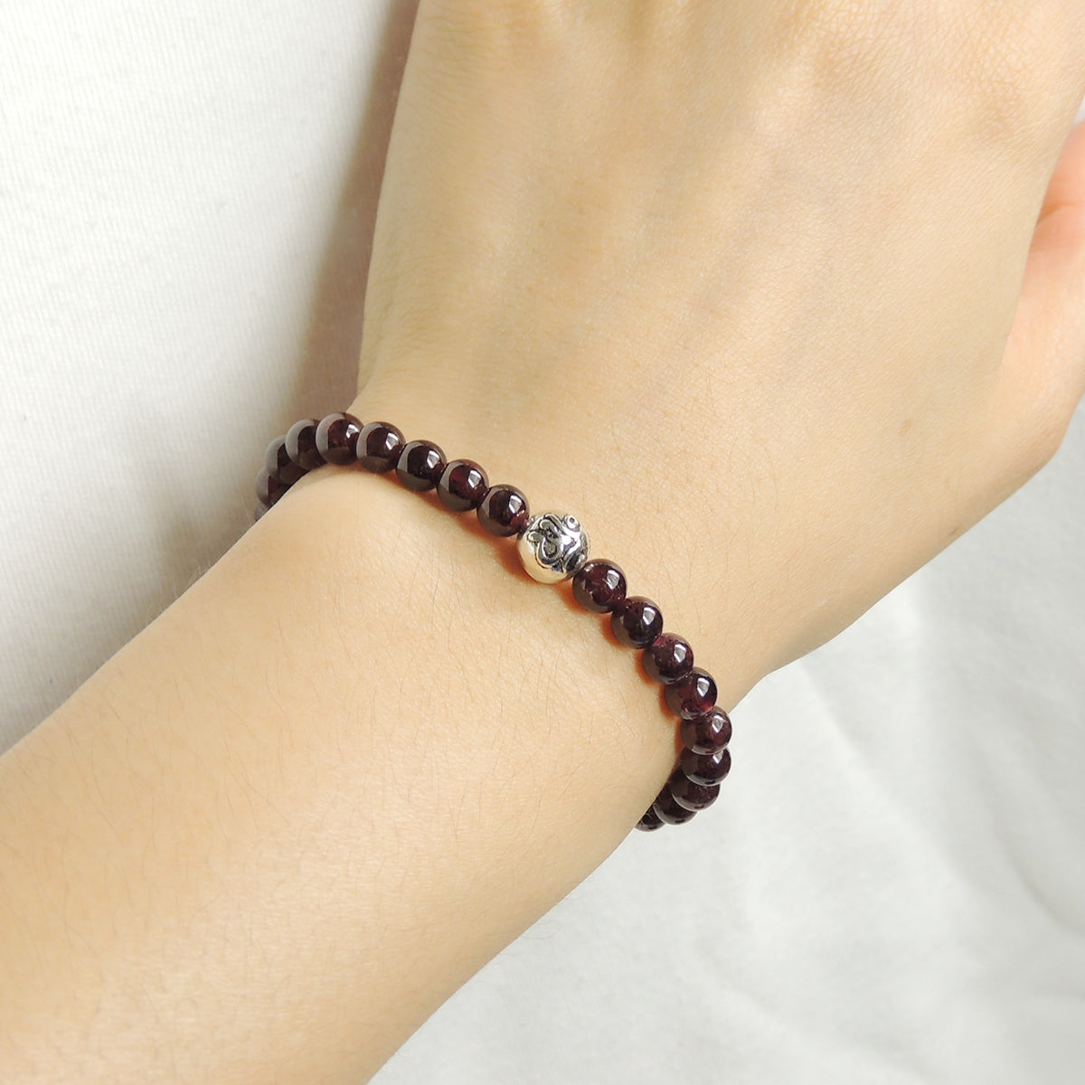 Om Red Garnet Bracelet Braided With Sterling Silver Bead For Men & Women Handmade Protection Positivity Jewelry For Base Chakra