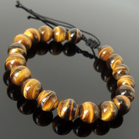 Brown Tiger’S Eye Beaded Bracelet Adjustable Style | Fashion Healing Stone Jewelry For Men Women | High Quality From South Africa