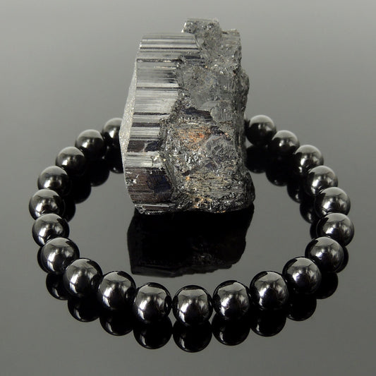 Premium Black Tourmaline Bracelet And Raw Stone Set | Root Chakra Healing Crystal Jewelry | Negativity Protection Meditation Gift