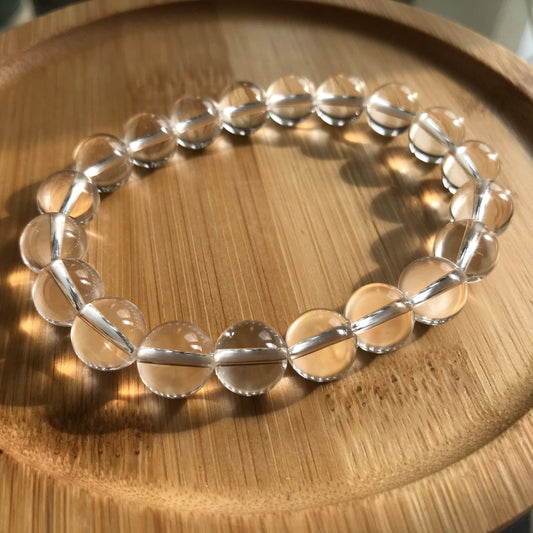 Premium Handmade Natural Clear Quartz Bracelet | 10Mm Beads | Healing Stone For Crown Chakra Meditation And Energy Balance