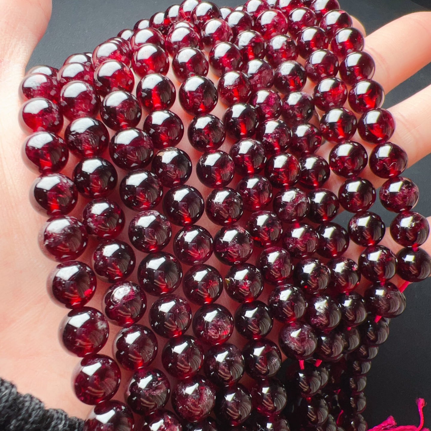 8 – 8.5Mm Natural Almandine Red Garnet Round Bead Strands For Diy Jewelry Project