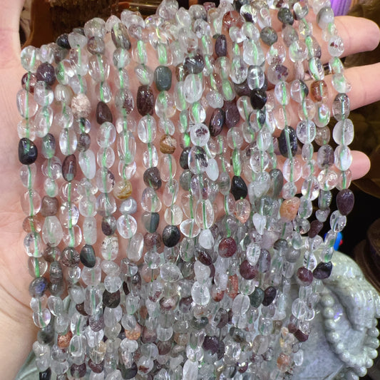 7X9Mm Natural Assorted Phantom Quartz Freeformed Bead Strands Diy Jewelry Findings Supplies