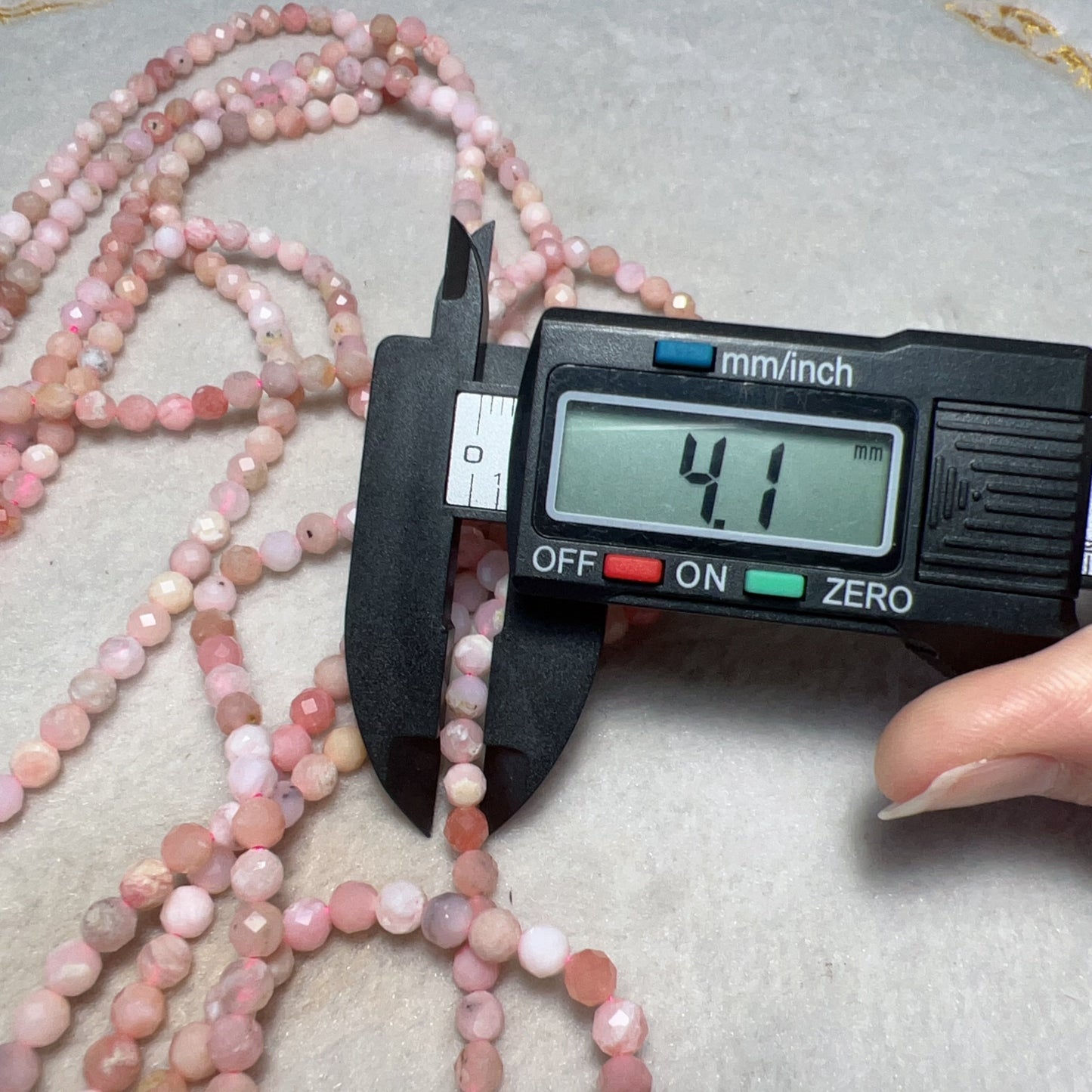 4Mm Natural Faceted Pink Opal Round Bead Strands For Diy Jewelry Project