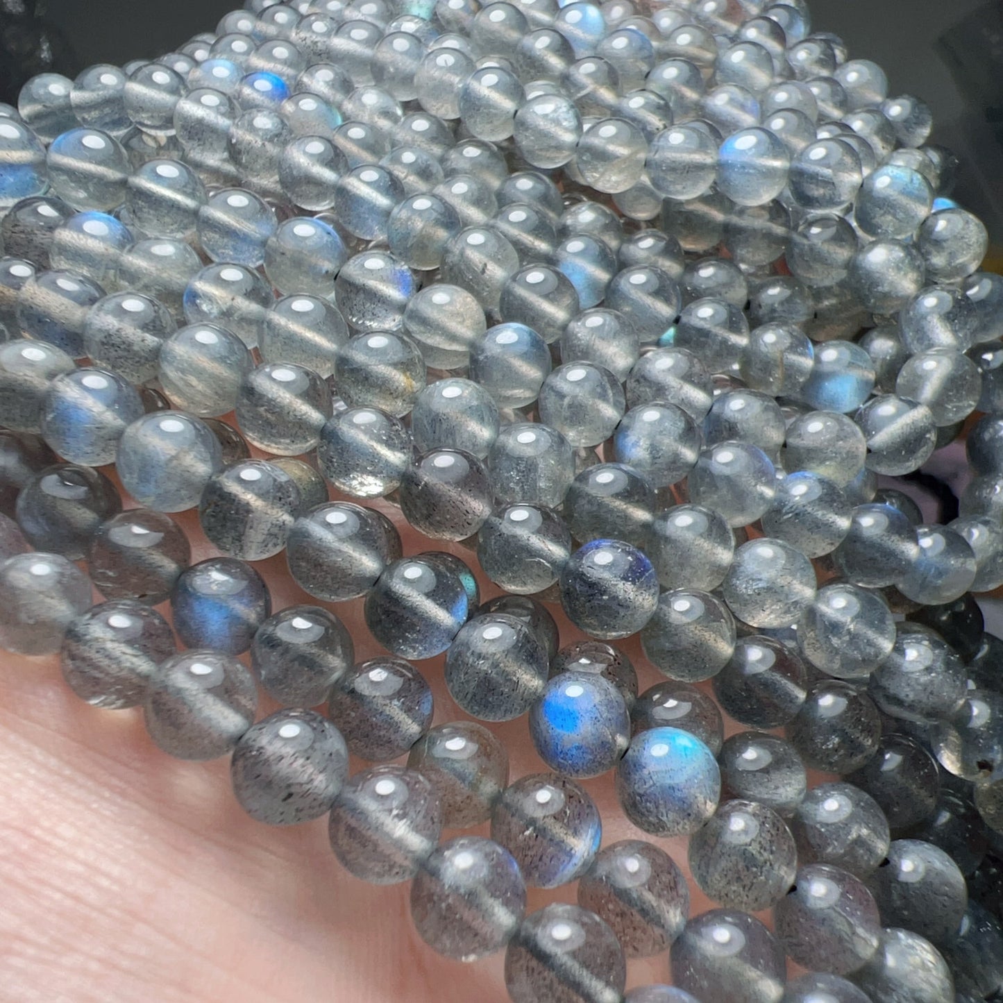 6Mm Natural Labradorite Loose Bead Strands For Diy Jewelry Project