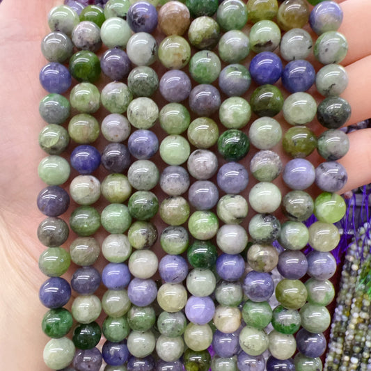 8Mm Natural Assorted Tanzanite Round Bead Strands For Diy Jewelry Project