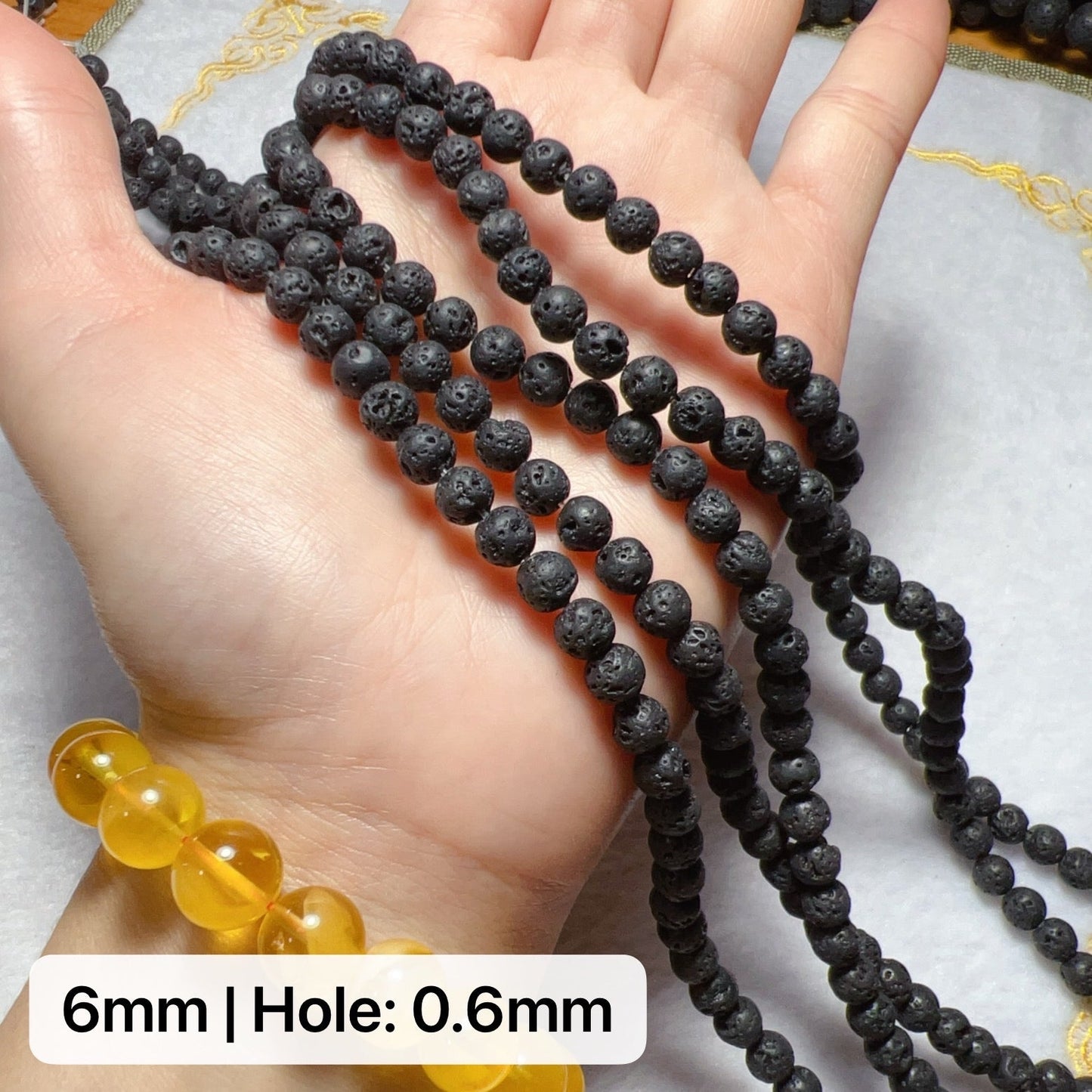 6Mm 8Mm 10Mm Natural Lava Rock Stone Volcanic Rock Round Bead Strands For Diy Jewelry Projects
