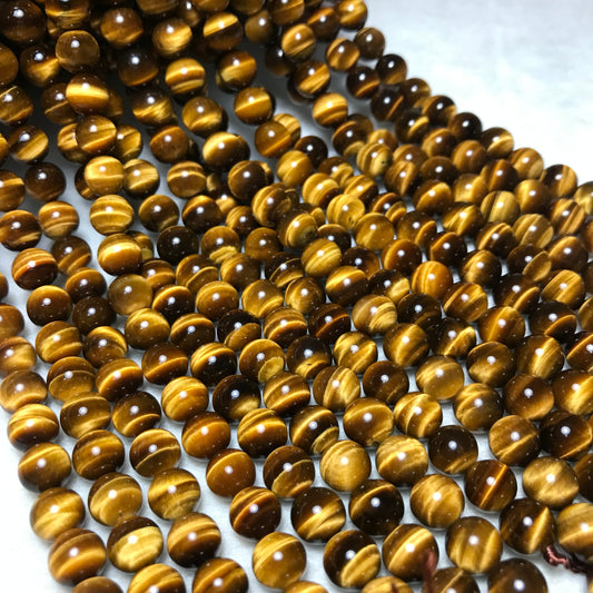 Top Grade Brown Tiger Eye Bead Strands (6-14Mm) – Premium Round Beads For Diy Jewelry Making