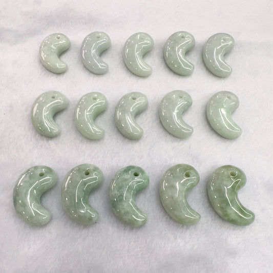Genuine Jadeite Magatama Charm Pendant For Diy Jewelry Project