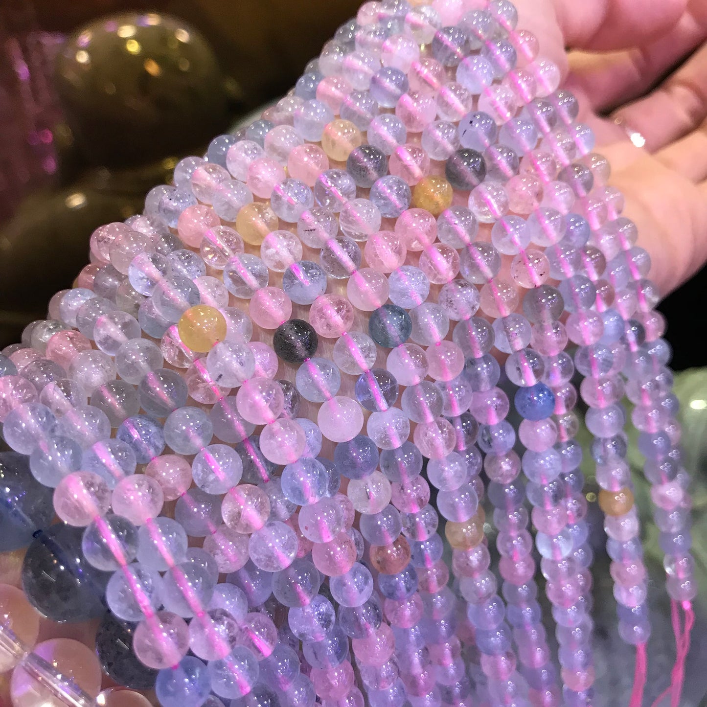 6Mm Natural Morganite High Clarity Round Bead Strands Diy Jewelry Findings