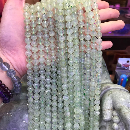 8Mm Natural Prehnite Round Bead Strands For Diy Jewelry Project