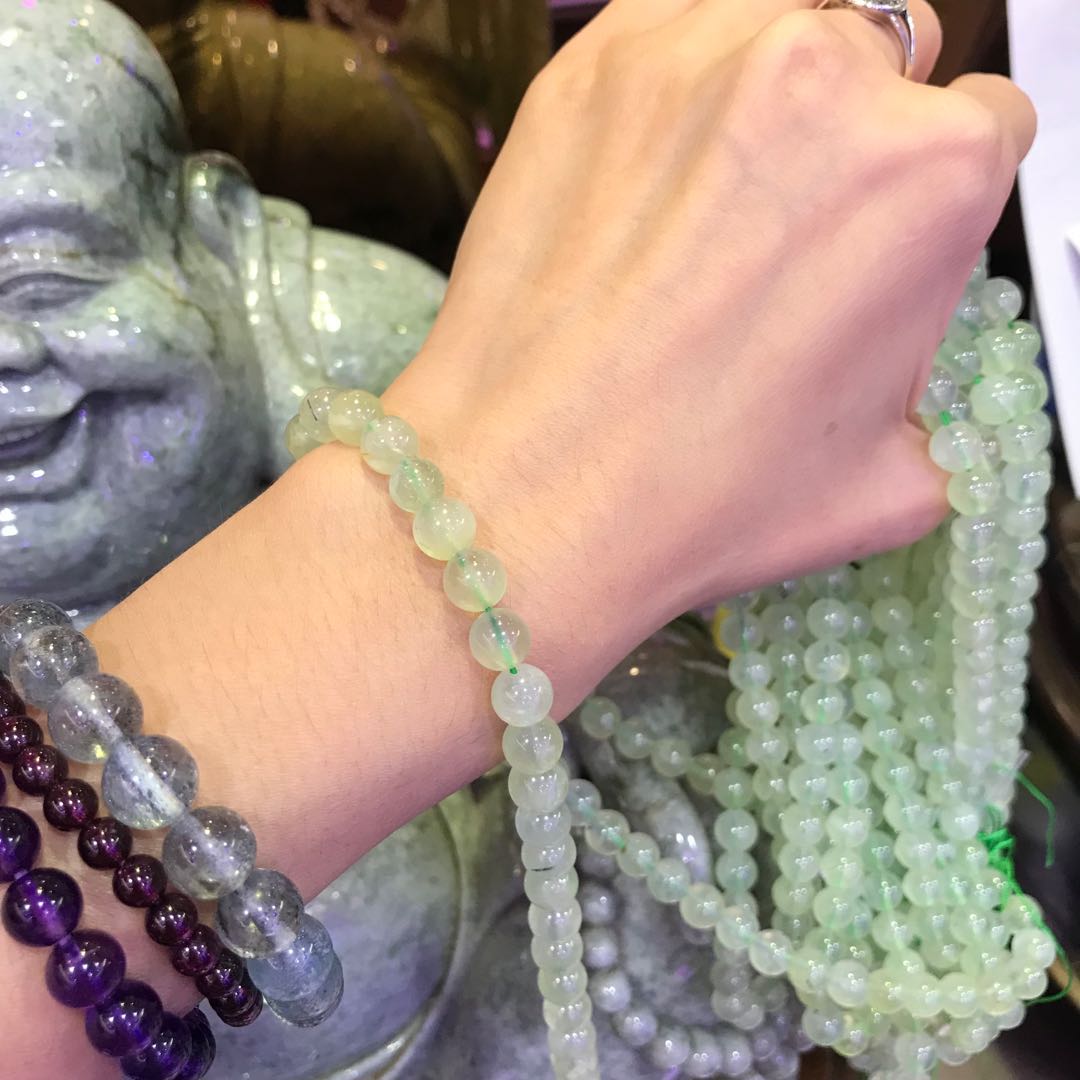 8Mm Natural Prehnite Round Bead Strands For Diy Jewelry Project