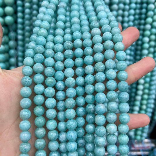 8Mm Natural Old Mine Amazonite Bead Strands Diy Jewelry Project