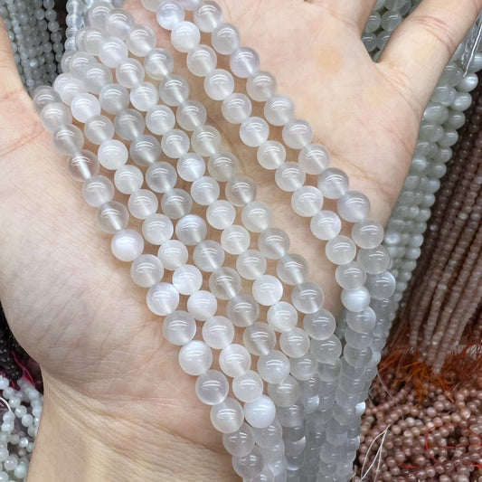6Mm Natural High-Quality White Moonstone Round Bead Strands Diy Jewelry Supply