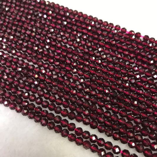 4Mm High Quality Almandine Red Garnet Faceted Bead Strands Diy Jewelry Project