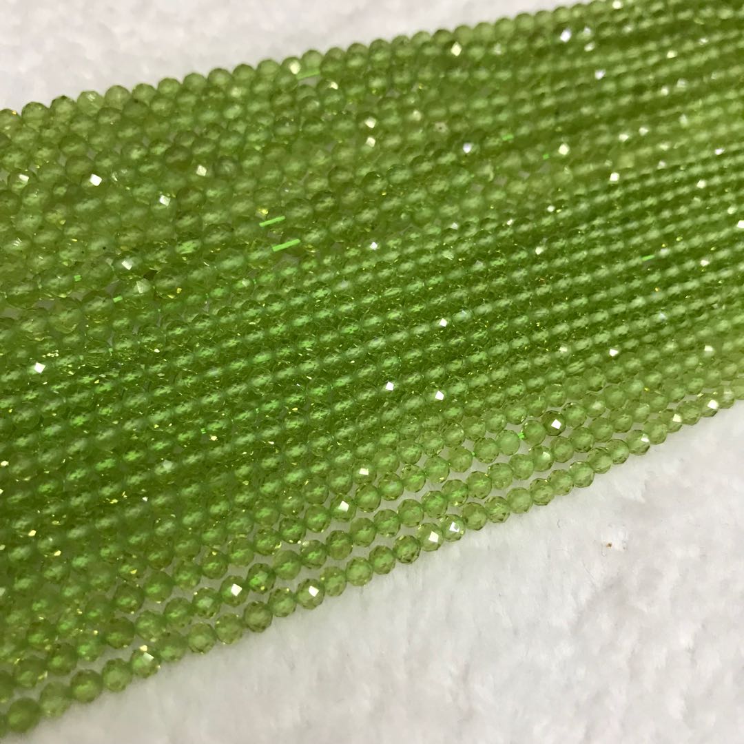 3Mm Natural High Quality Peridot Faceted Bead Strands Diy Jewelry Project