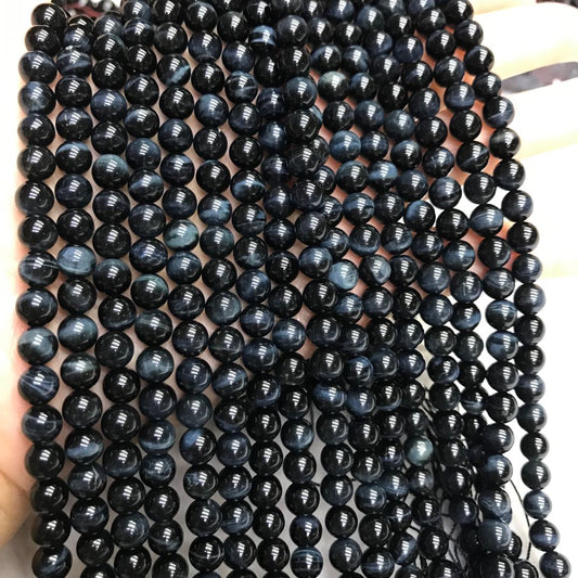 Natural Blue Tiger Eye Beads 6-12Mm | Top Grade Round Gemstone Strand | Diy Jewelry Making Supplies