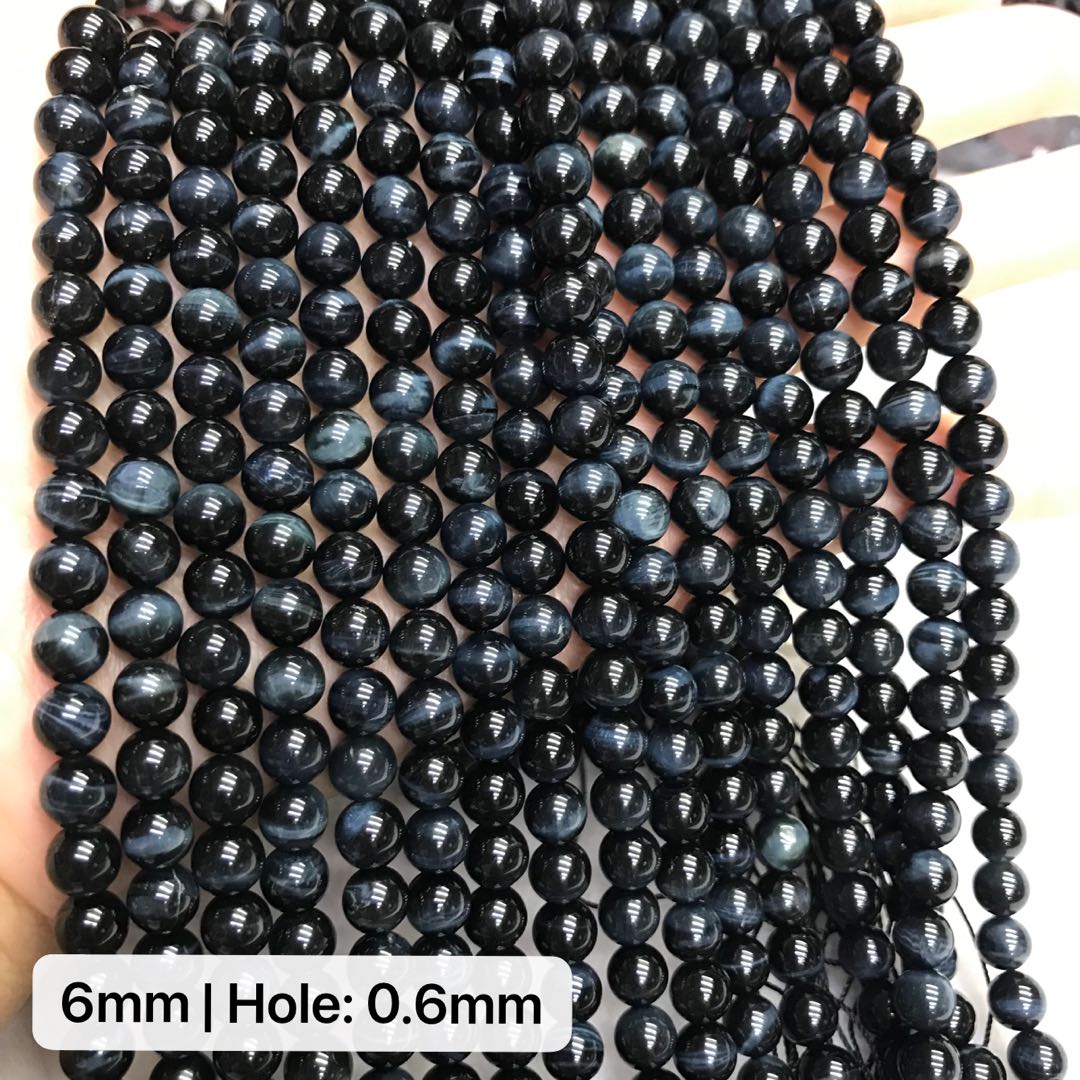 Natural Blue Tiger Eye Beads 6-12Mm | Top Grade Round Gemstone Strand | Diy Jewelry Making Supplies