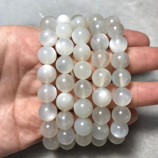 10Mm High-Quality Strong Flash White Moonstone Beaded Bracelets Ya-Whmsg210