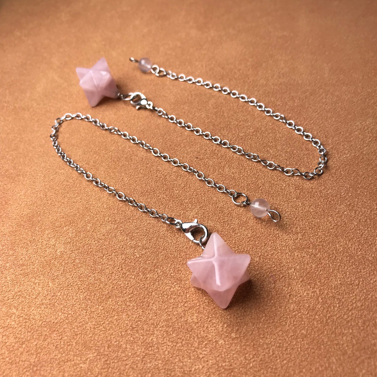 Handmade Merkaba Pendulum | Rose Quartz Heart Chakra Healing
