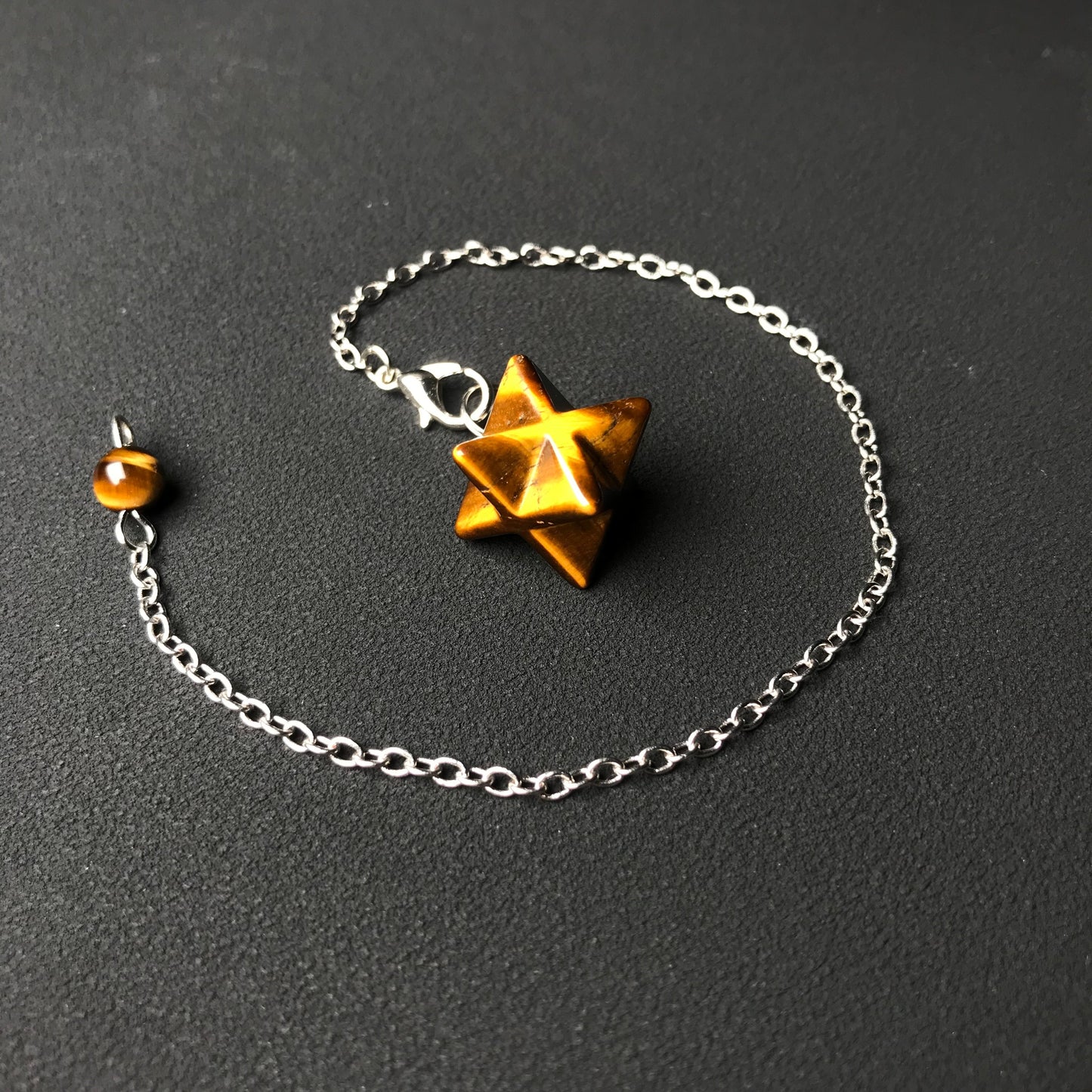 Handmade Merkaba Pendulum | Brown Tiger Eye Stone Of Courage Solar Plexus Chakra Healing