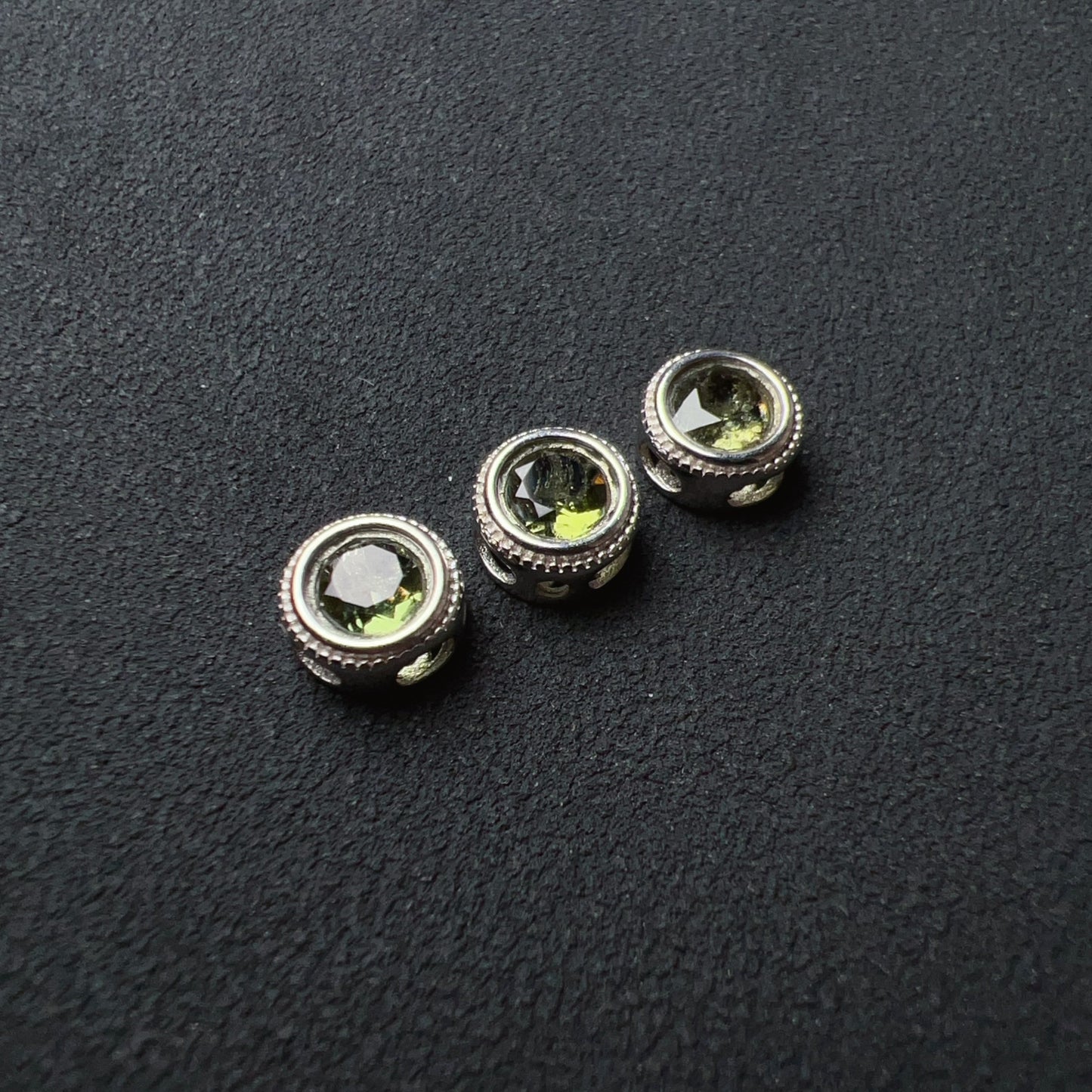 Handmade Faceted Round Moldavite Pandora’S Box Charm Pendant With 925 Sterling Silver