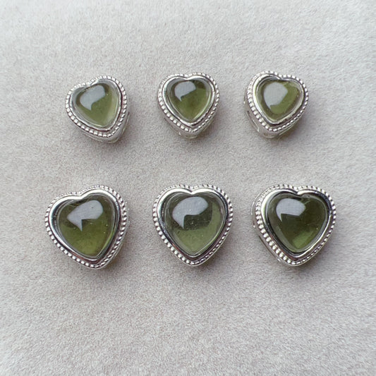 Cute Part – Handmade Heart Shape Moldavite Pandora’S Box Charm Pendant With 925 Sterling Silver