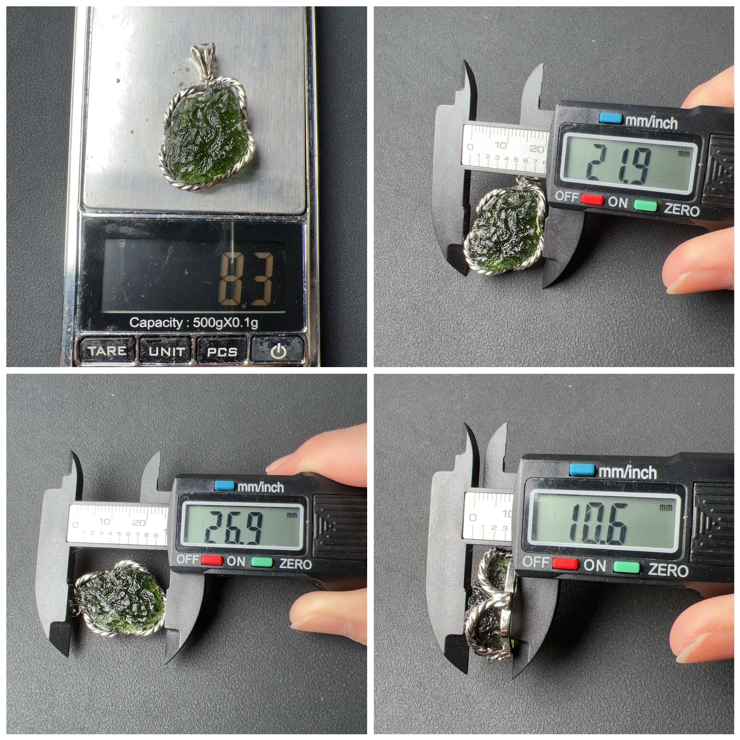 Best Green Color 8.3G Moldavite Raw Stone Pendant Necklace | Rare High-Frequency Heart Chakra Healing Stone