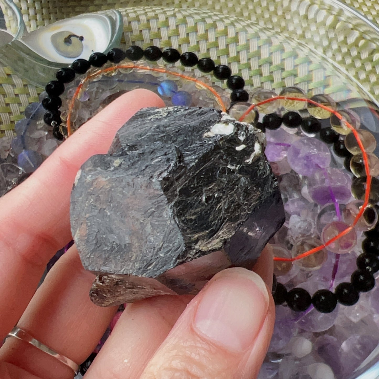 Top Grade Black Tourmaline Twins Raw Stone Perfect Formation 102.8G | Reiki Healing Protection Crystals