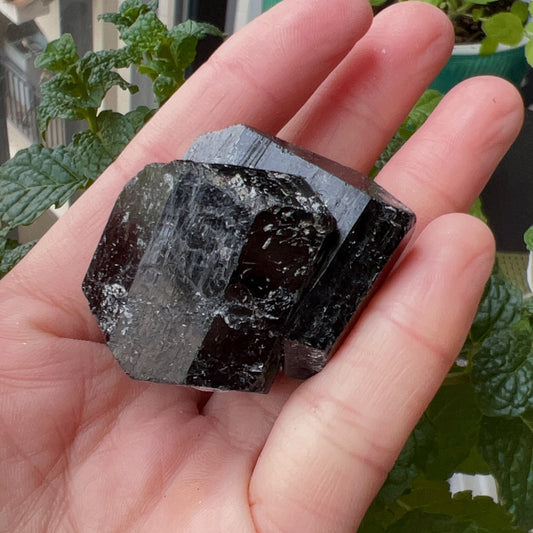 Top Grade Black Tourmaline Twins Raw Stone Perfect Formation 66.9G | Reiki Healing Protection Crystals