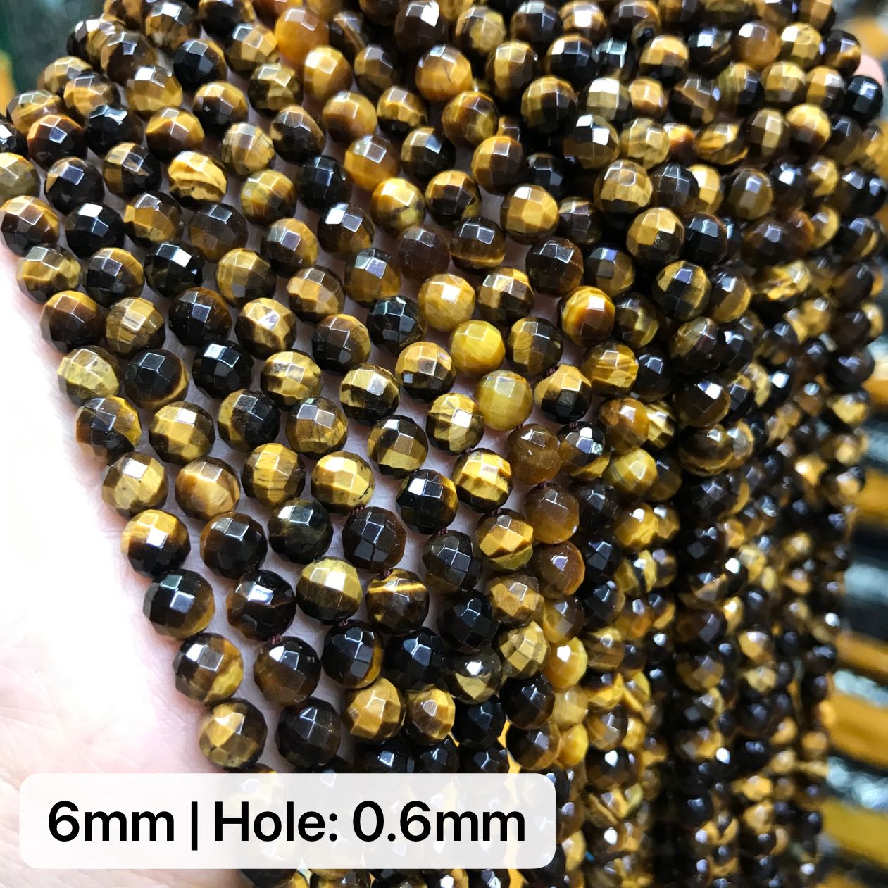 Natural Brown Tiger Eye Gemstone Beads | 6-12Mm 64 Cut Faceted Round | Diy Jewelry Making Supplies | Bracelet Necklace Crafting Strand