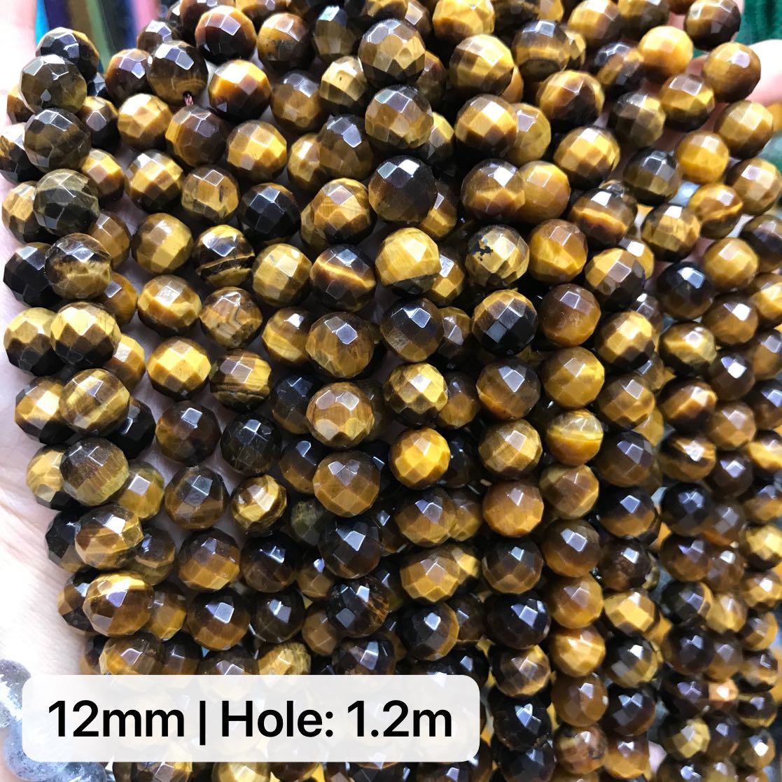 Natural Brown Tiger Eye Gemstone Beads | 6-12Mm 64 Cut Faceted Round | Diy Jewelry Making Supplies | Bracelet Necklace Crafting Strand