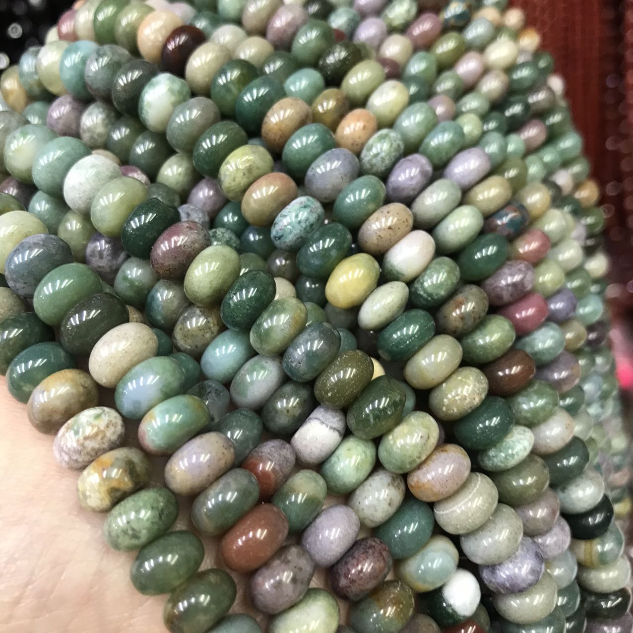 5X8Mm Natural Indian Jasper Agate Rondelle Bead Strands Jewelry Findings
