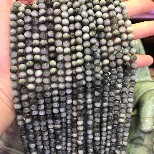 6Mm Natural Hawk’S Eye Eagle Eye Round Bead Strands For Diy Jewelry Projects