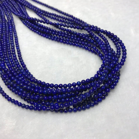 3.2Mm Small Beads Natural Lapis Lazuli Round Bead Strands Diy Jewelry Findings