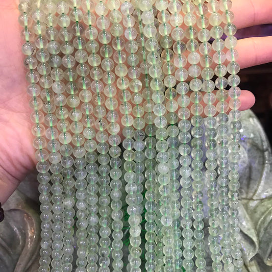 6Mm Natural Prehnite Round Bead Strands For Diy Jewelry Project