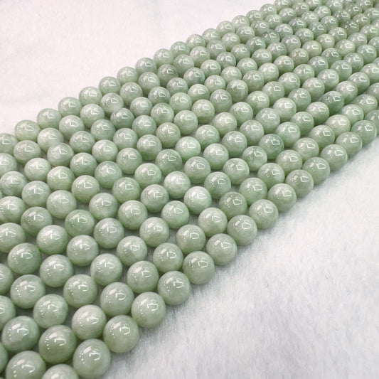 Light Green – Genuine Jade 8Mm Jadeite Round Bead Strands For Diy Jewelry Project