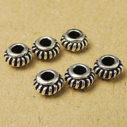 925 Sterling Silver Vintage Spcacer Beads For Handmade Diy Jewelry Making Project
