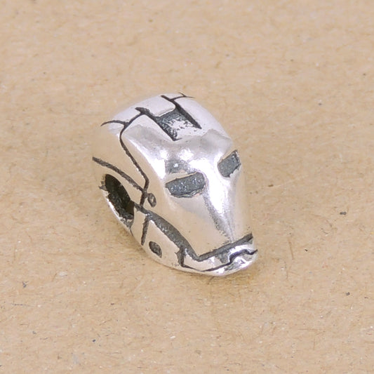925 Sterling Silver Iron Man Bead Charm | Unique Superhero Diy Jewelry Craft Finding