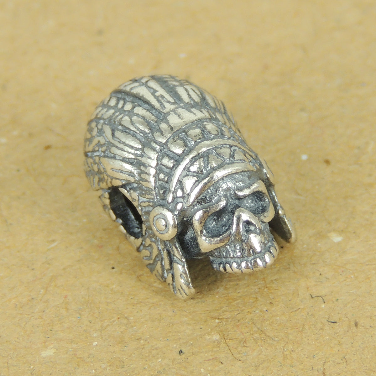 925 Sterling Silver Indian Skull Bead Charm – Unique Diy Jewelry Craft Finding