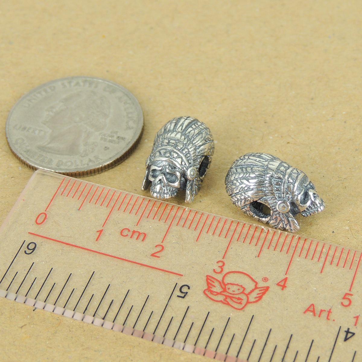 925 Sterling Silver Indian Skull Bead Charm – Unique Diy Jewelry Craft Finding