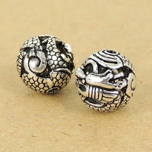 925 Sterling Silver Dragon Bead Charm – Unique Diy Jewelry Craft Supply